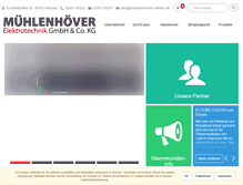 Tablet Screenshot of muehlenhoever-elektrotechnik.de